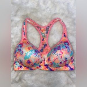 VS PINK Lace Victorias Secret Tropical padded Yoga sports bra